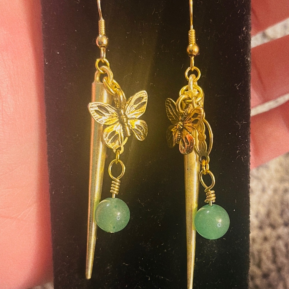 Aventurine Butterfly Earrings